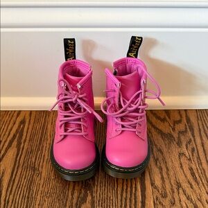 Dr. Martens Kids Pink Lace-Up Combat Boots